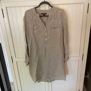 Tommy Bahama tan shirt dress. Large